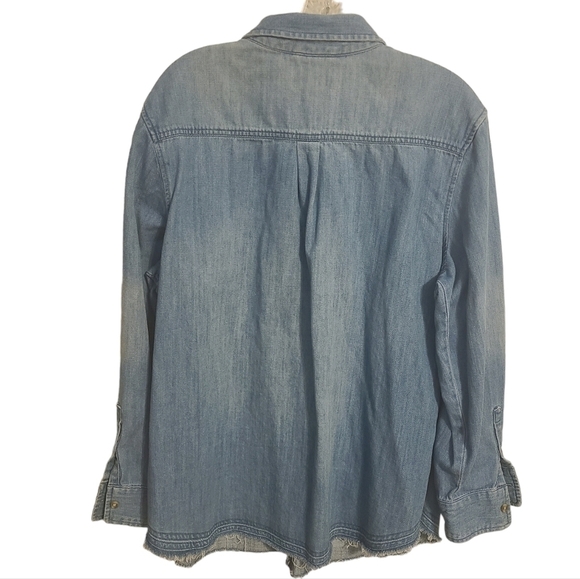 Ava & Viv | Women's Long Sleeve Button Down Tencel or Denim Shirt (Size 2X) - Picture 12 of 12